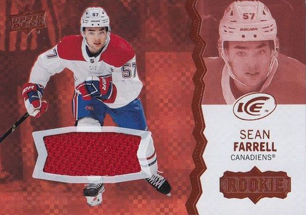 jersey RC karta SEAN FARRELL 23-24 UD Ice Jersey Rookie číslo 149